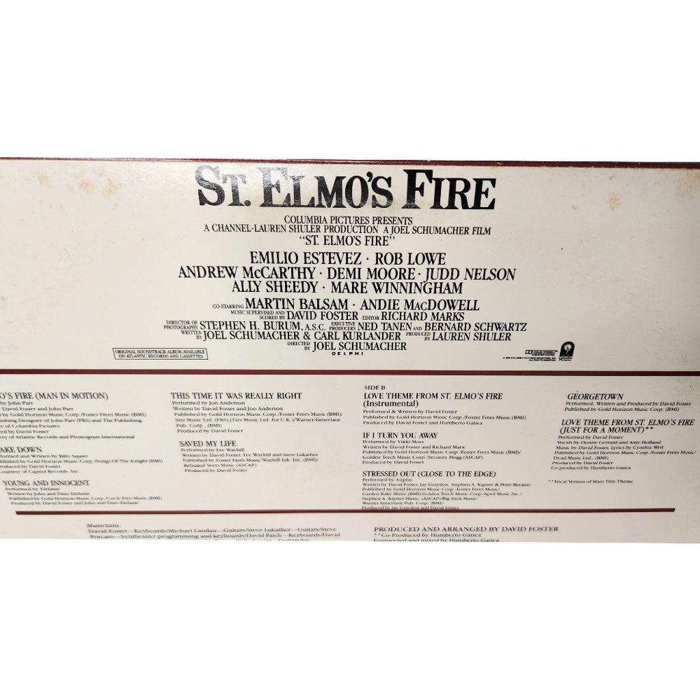 VTG 1985 ST. ELMO'S FIRE ORIGINAL MOTION PICTURE SOUNDTRACK - Picture 4 of 4
